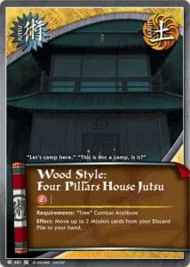 Wood Style: Four Pillars House Jutsu J-587 Naruto trading card