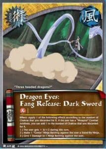 Dragon Eyes: Fang Release: Dark Sword J-629 Naruto trading card