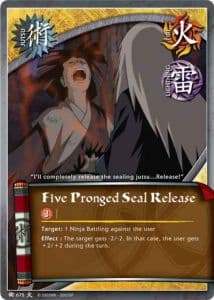 Five Pronged Seal Release J-677 Naruto trading card